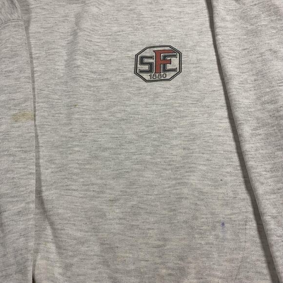 VTG Jerzees Sweatshirt Mens L Gray Crewneck SF 1880 Sport Club Frankfurt0 - Picture 3 of 8